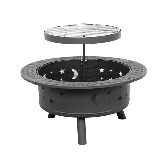 Star And Moon Round Fire Pit